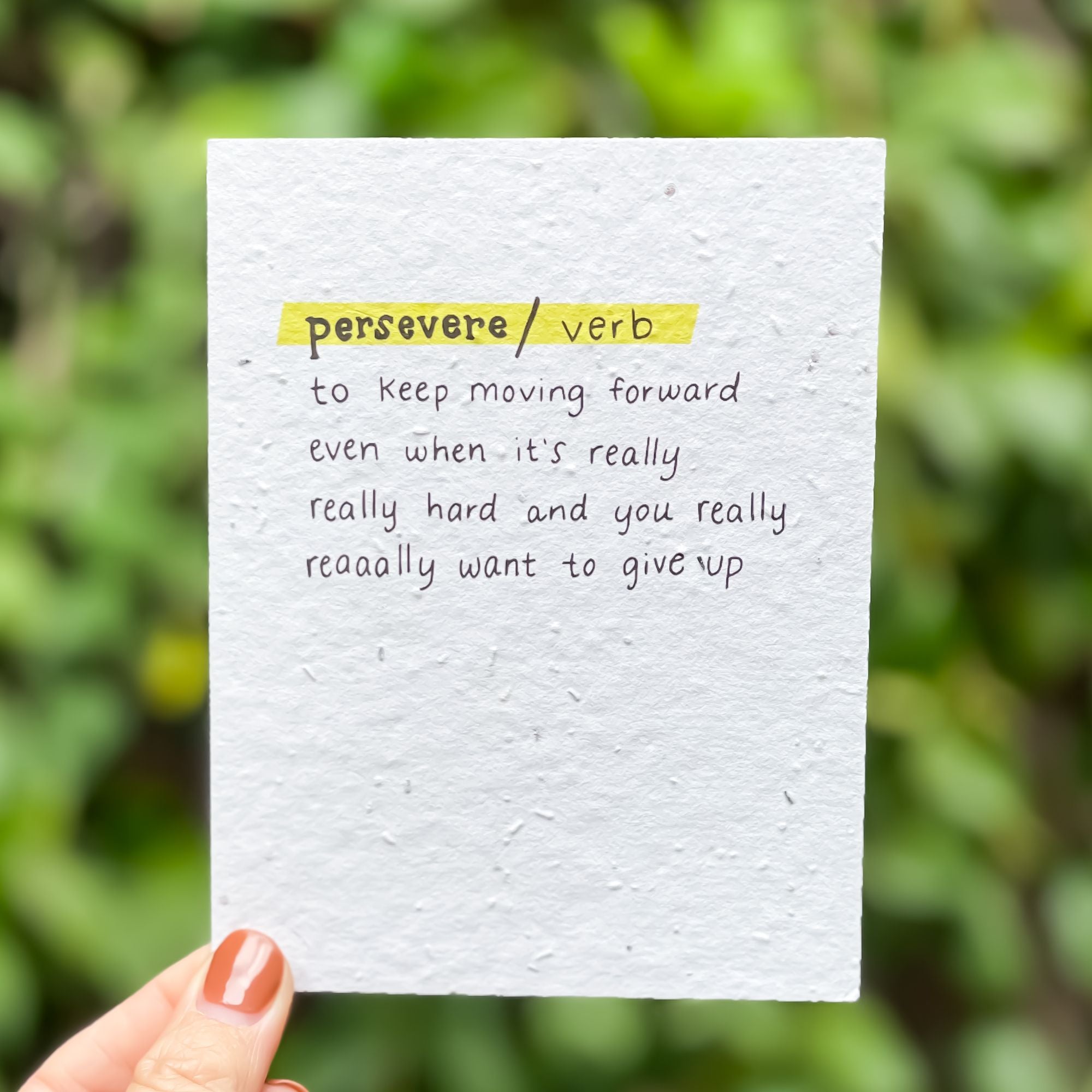 Persevere Definition Card