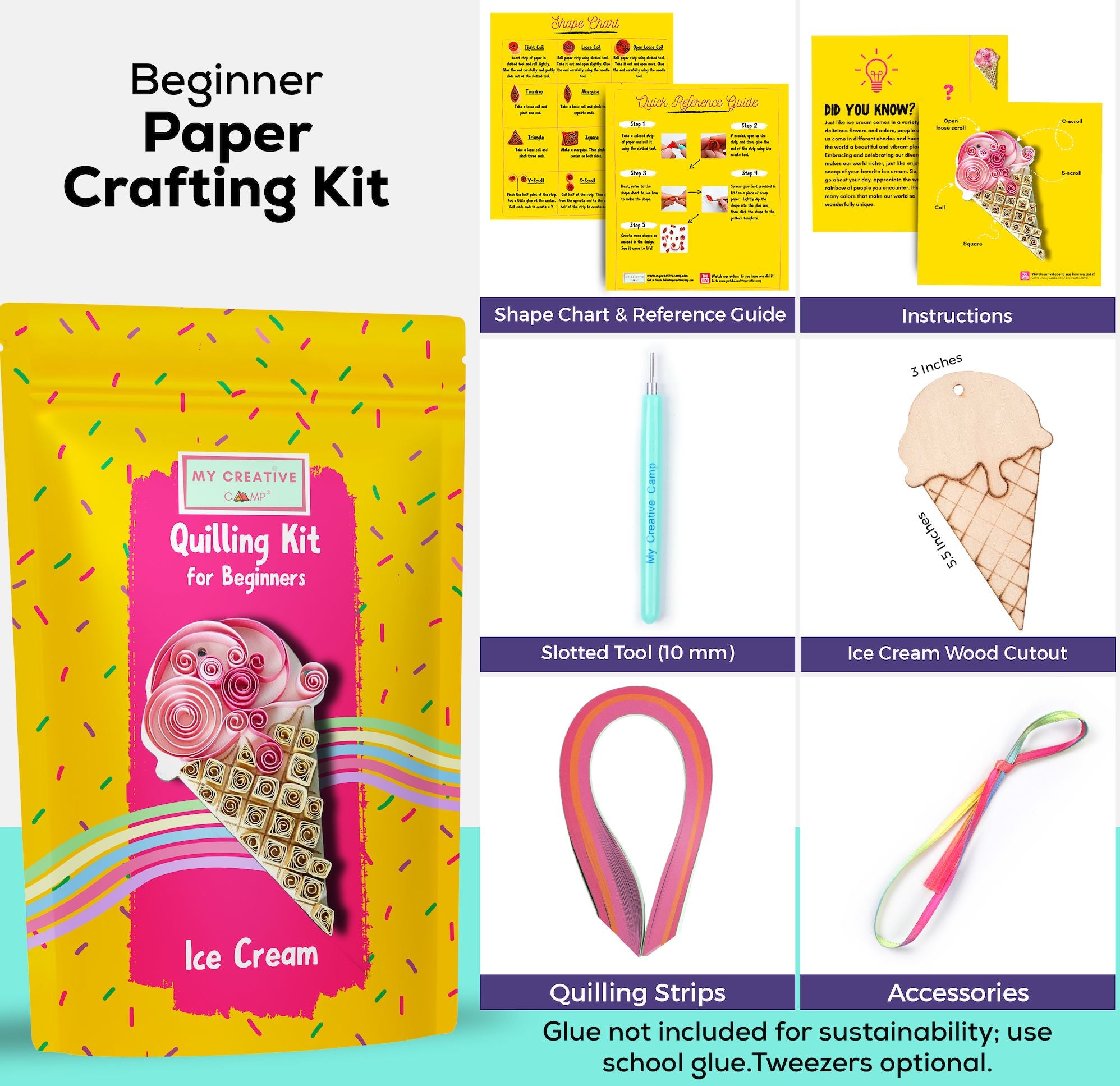 Ice Cream Paper Quilling Craft Kit