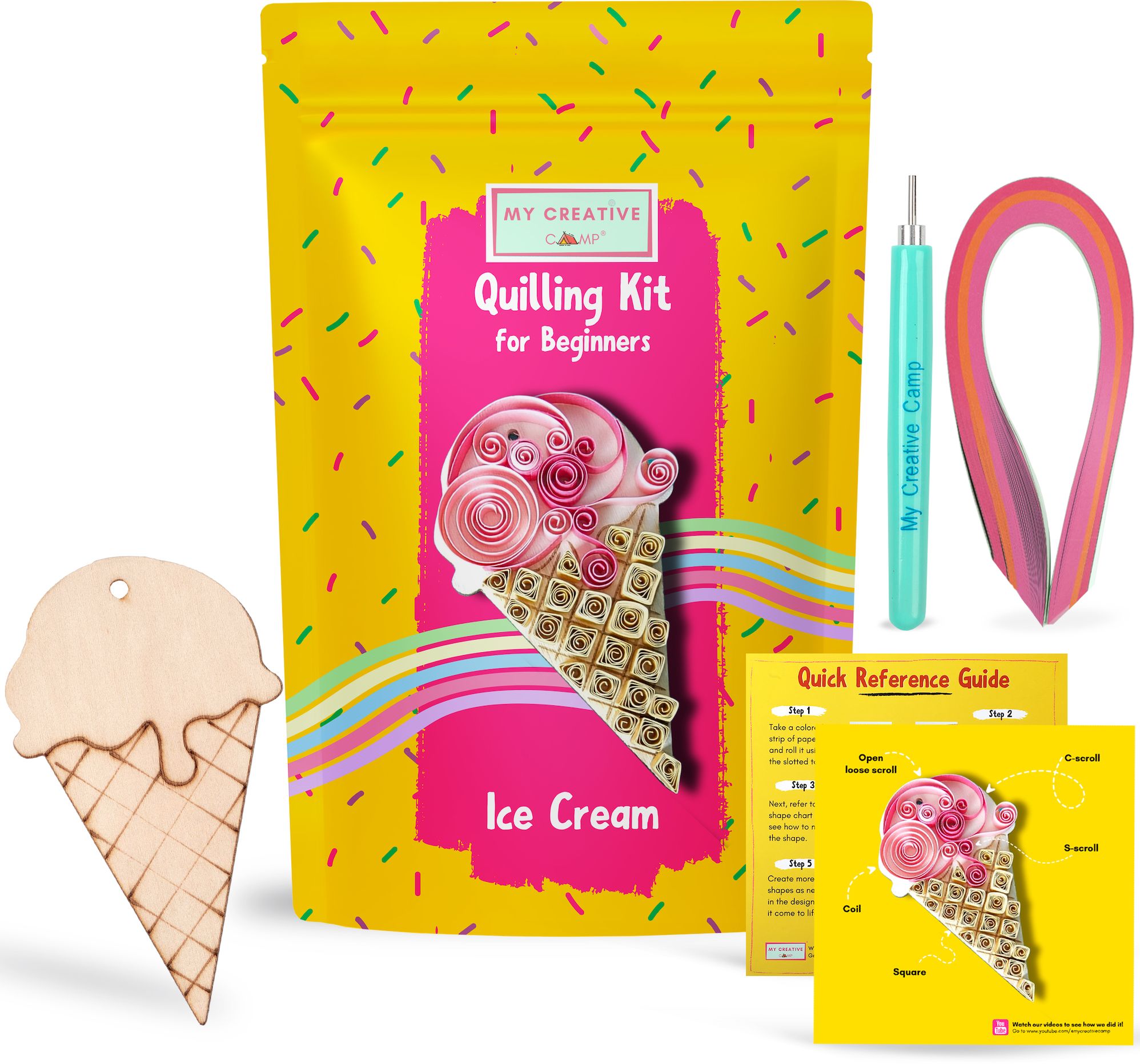 Ice Cream Paper Quilling Craft Kit