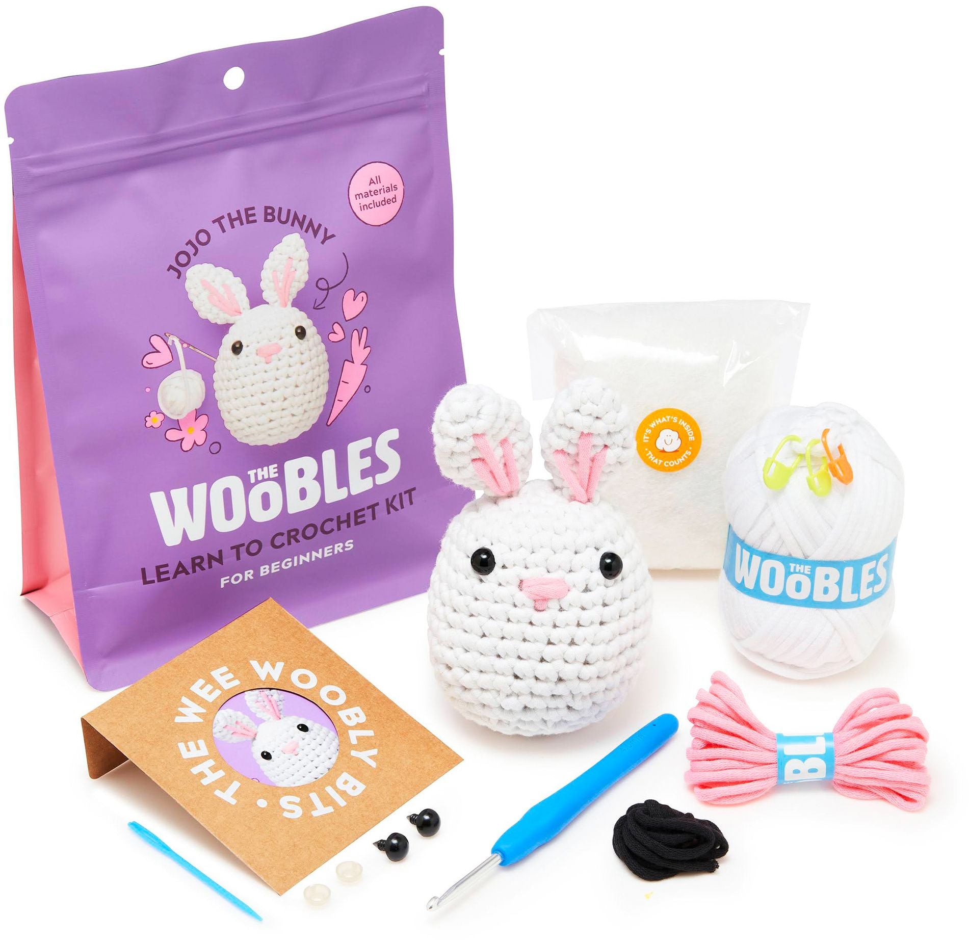 Jojo the Bunny, The Woobles, Bunny learn to Crochet kit | Paper Source