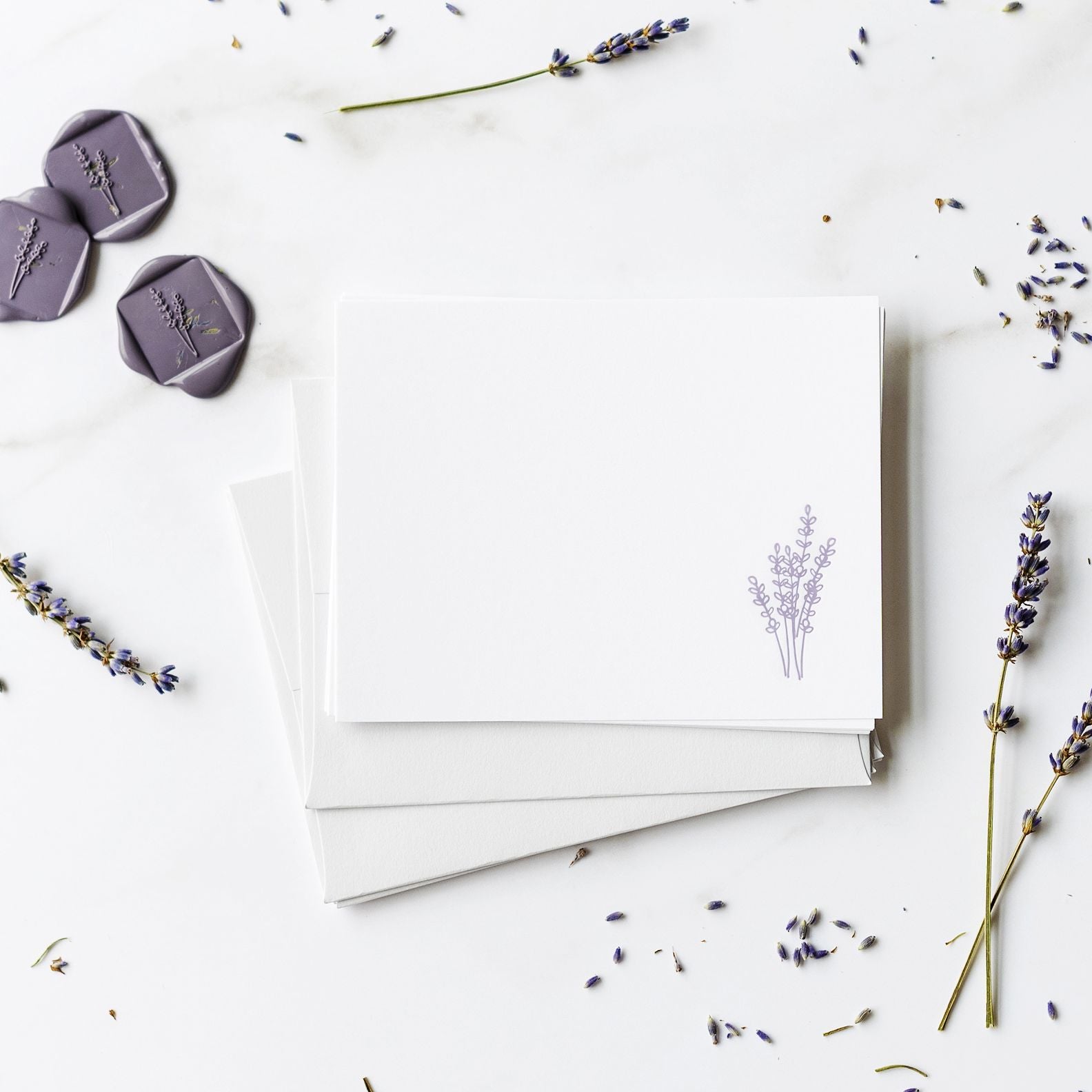 Correspondence Lavender Flat Wax Seal Stationery Set