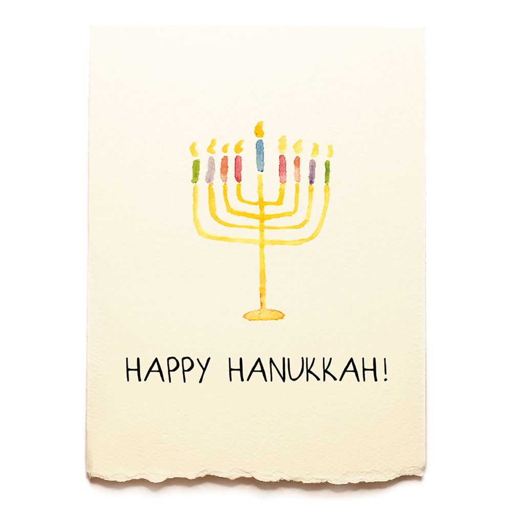 Colorful Menorah Hanukkah Card