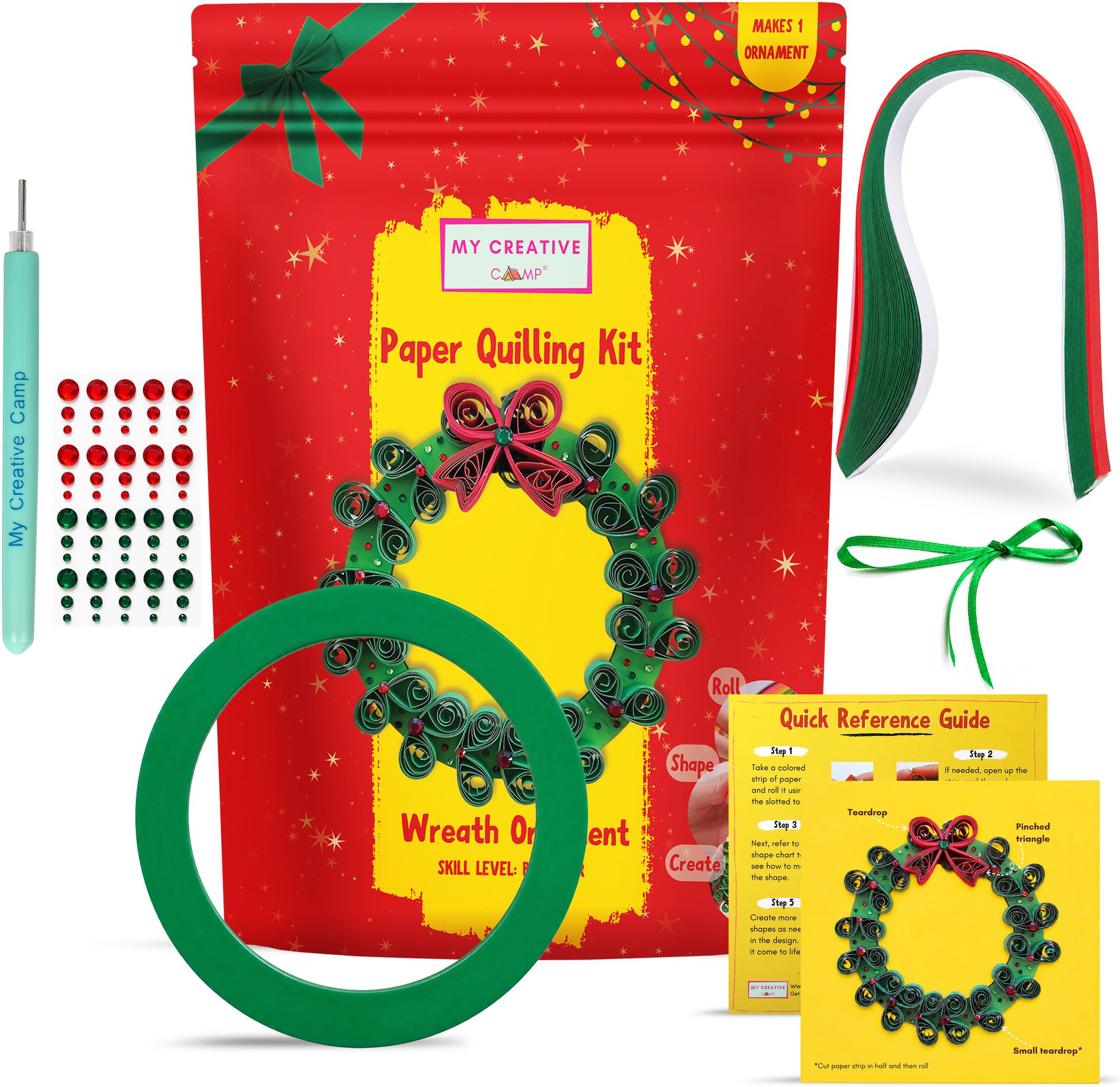 Wreath Ornament Paper Quilling Craft Kit