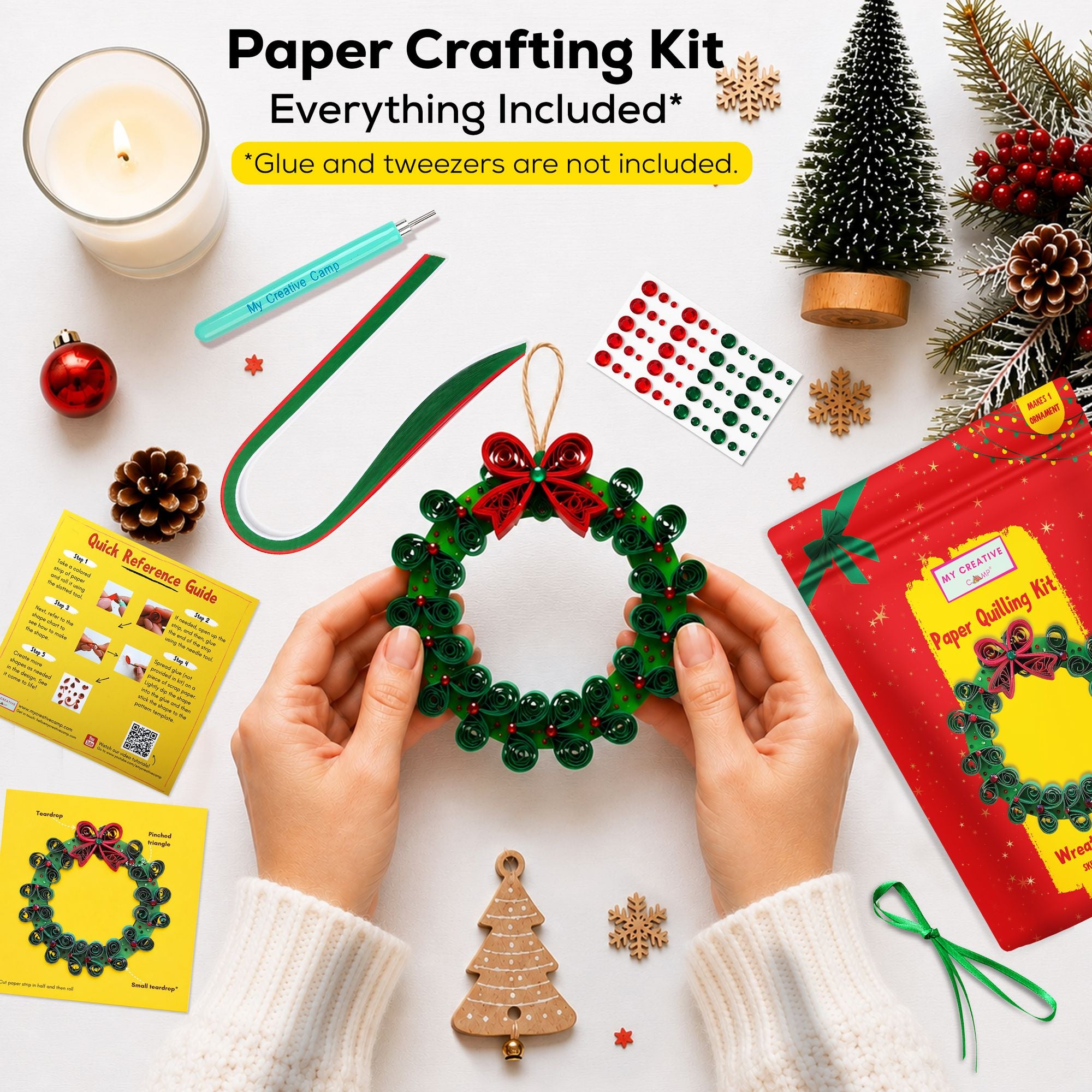Wreath Ornament Paper Quilling Craft Kit