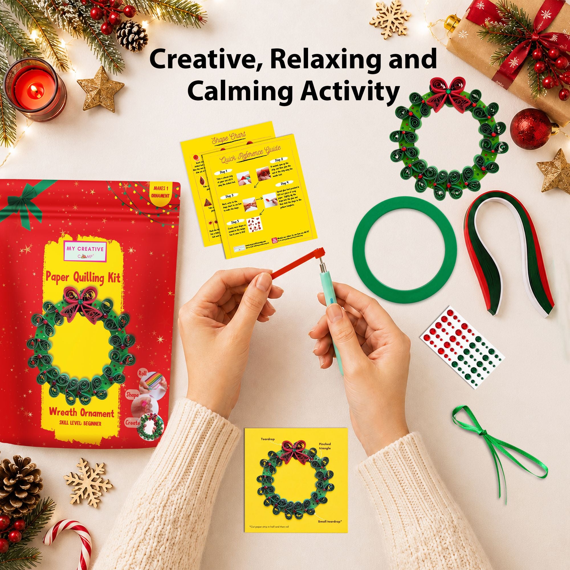 Wreath Ornament Paper Quilling Craft Kit