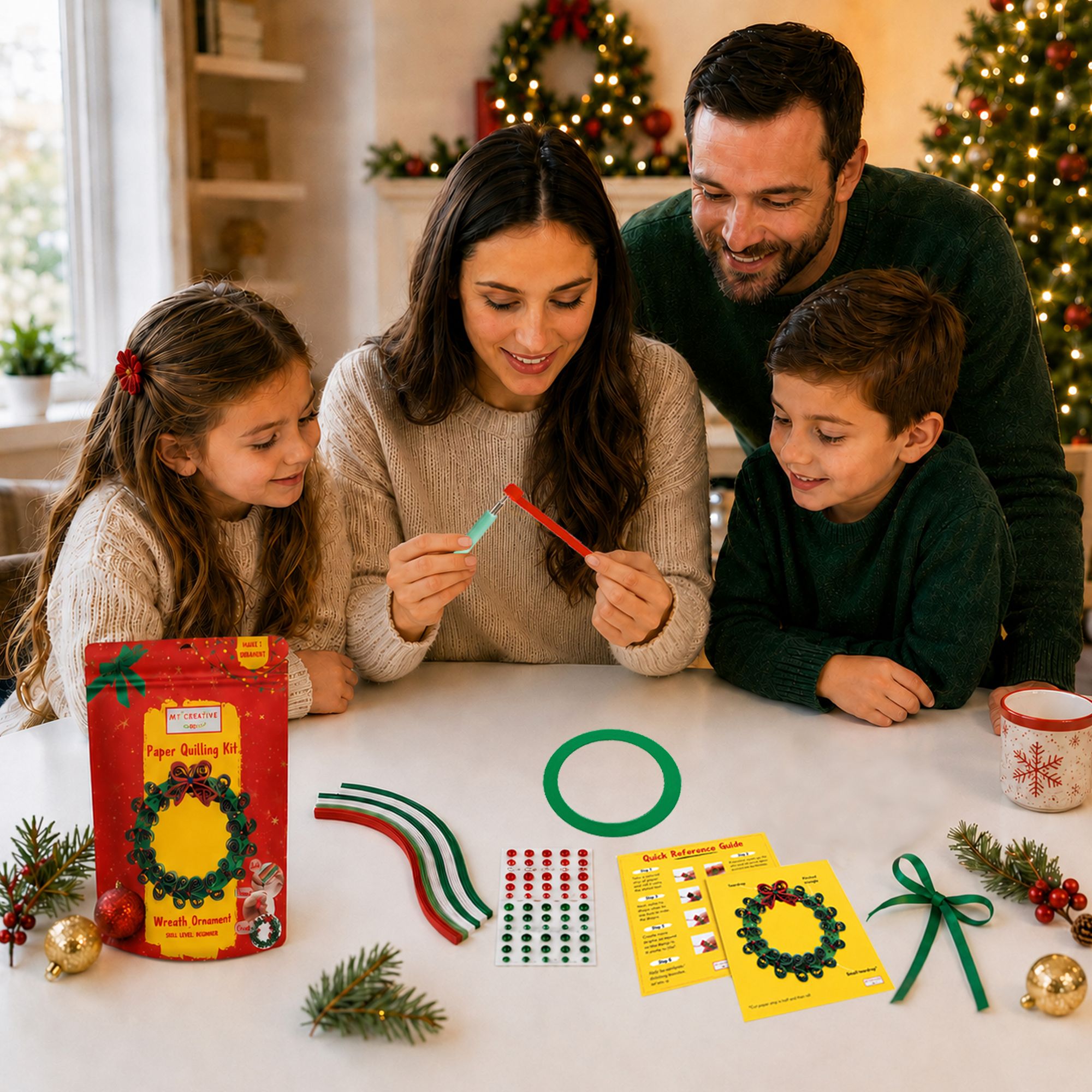 Wreath Ornament Paper Quilling Craft Kit