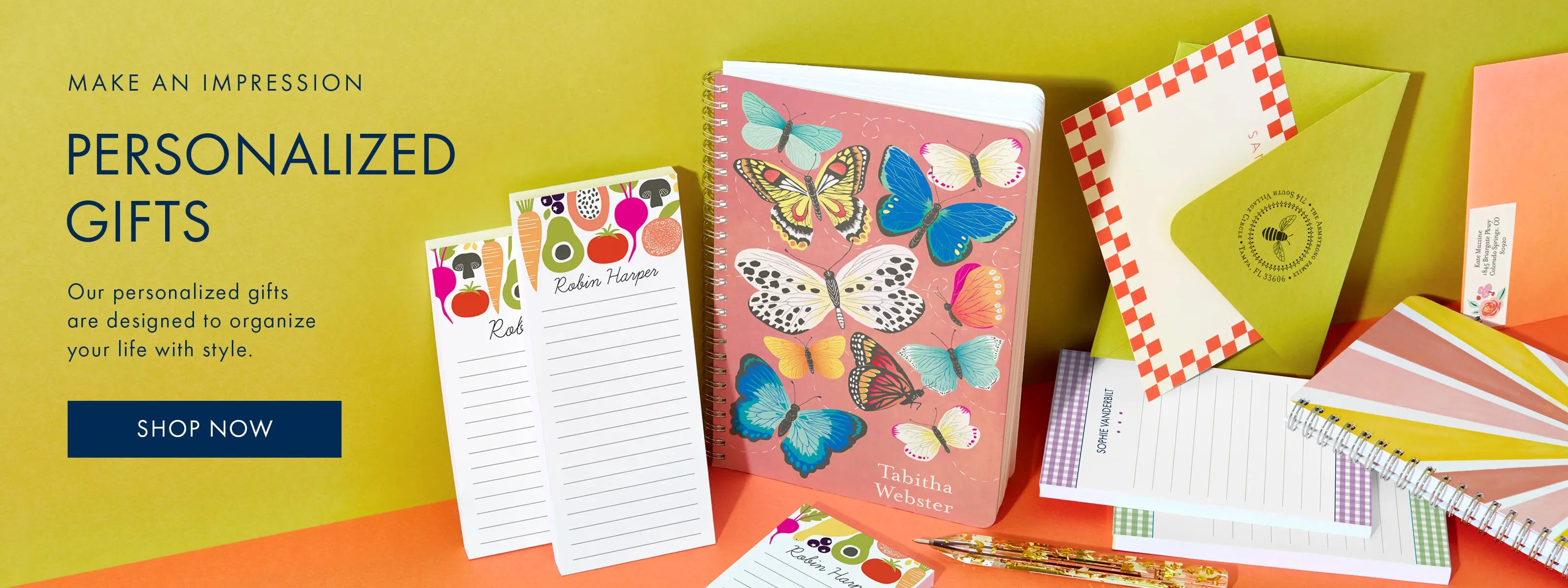 Shop personalized gifts including custom stationery, custom journals and more.