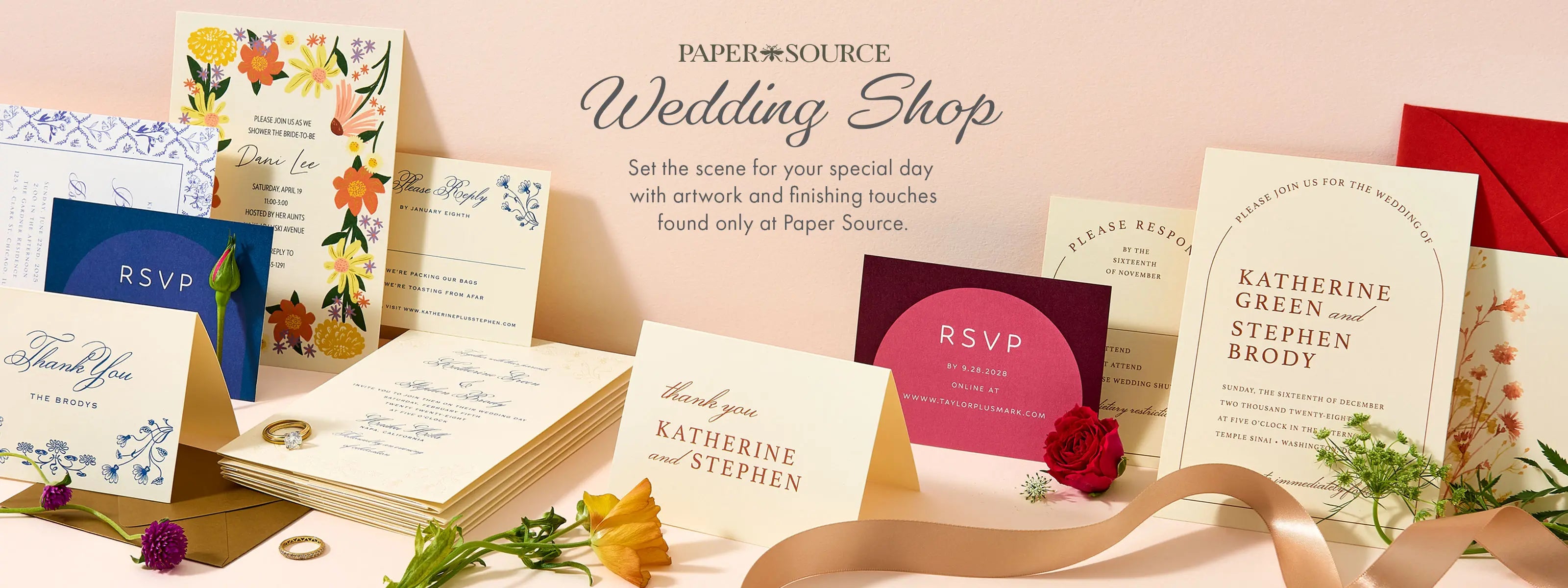 Paper Source Wedding Shop offers exclusive artwork and finishing touches.