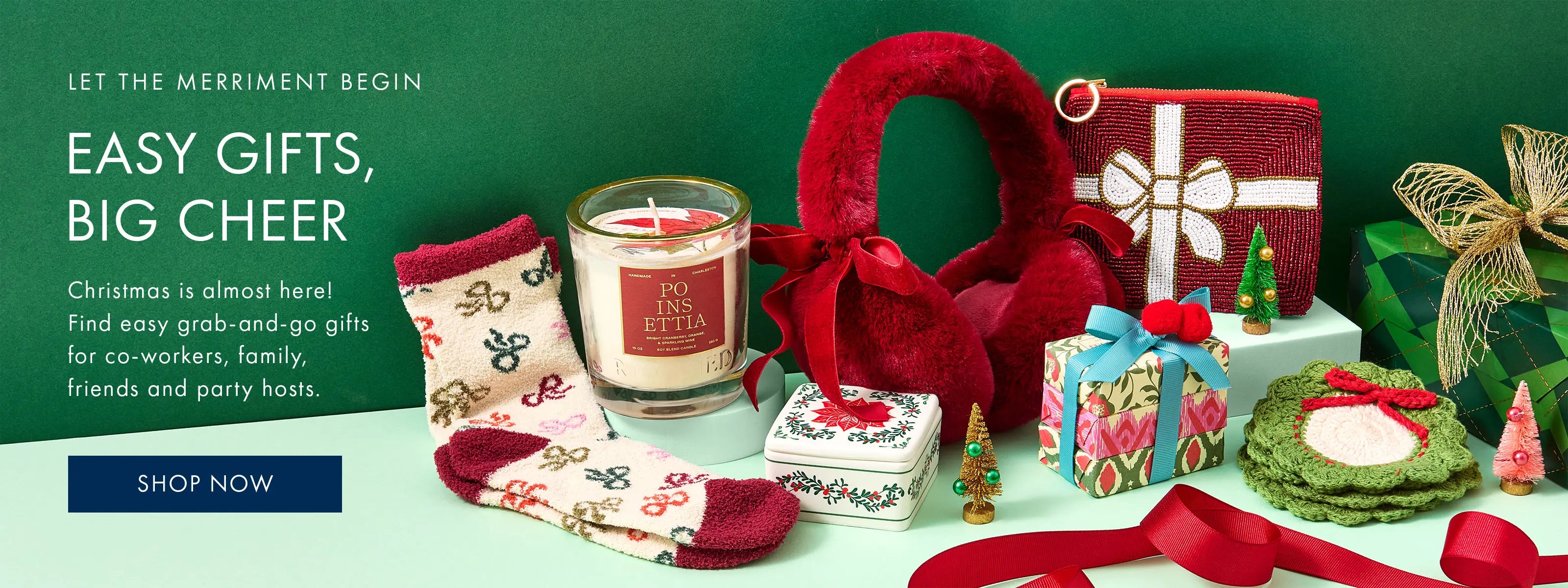 Shop easy last-minute gifts for Christmas.