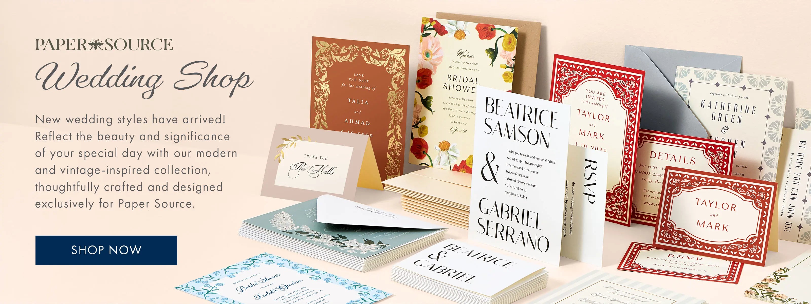 Shop the 2026 Paper Source Wedding Collection.