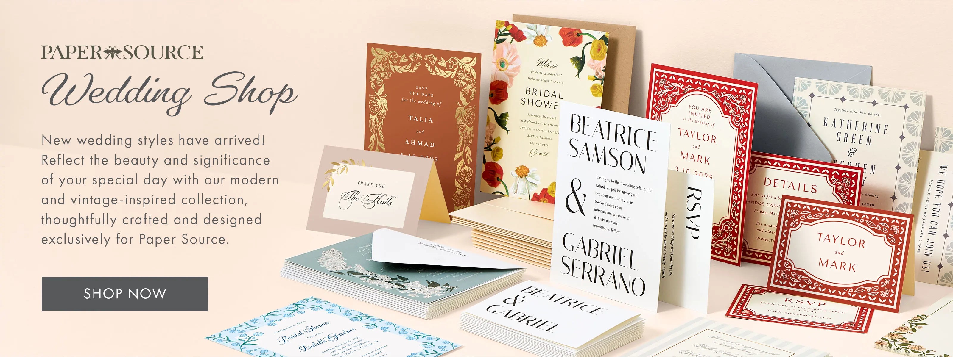 Shop the 2026 Paper Source Wedding Collection.
