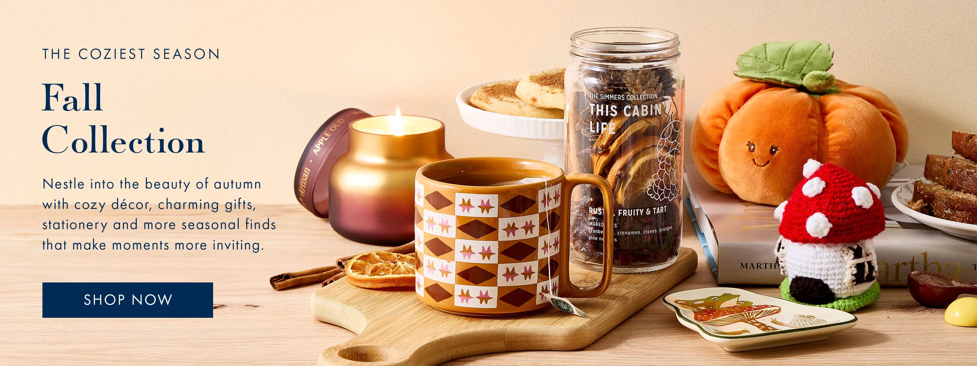 Shop the fall collection, full of cozy decor and charming gifts and stationery.