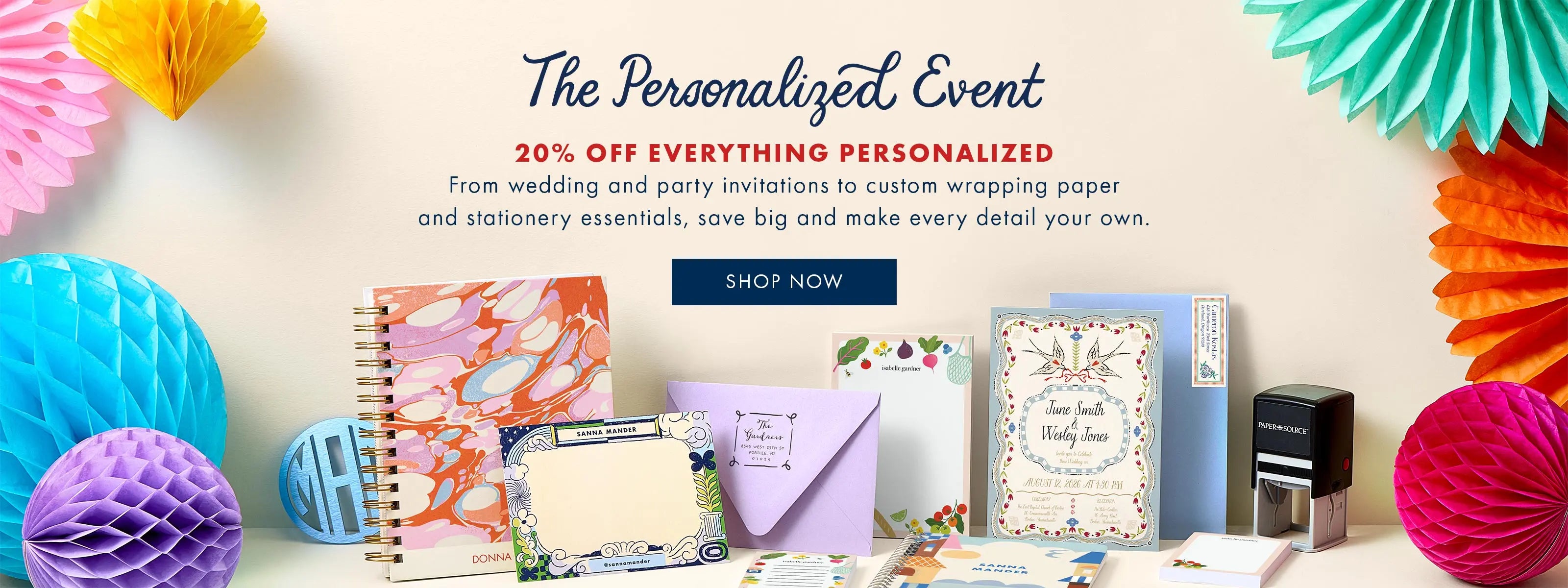 Shop 20% off everything personalized during the Personalized Event.
