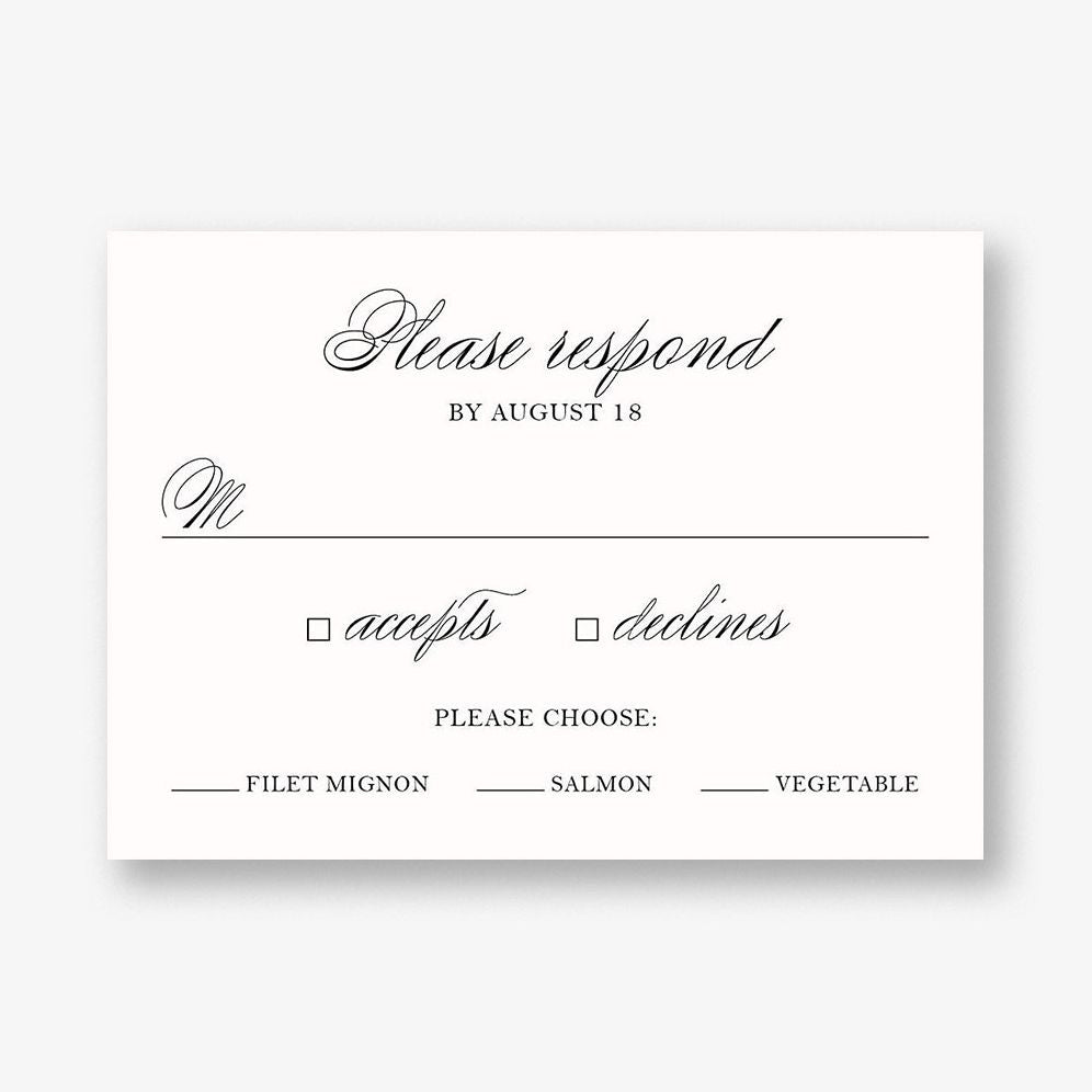 Black Tie Response Card