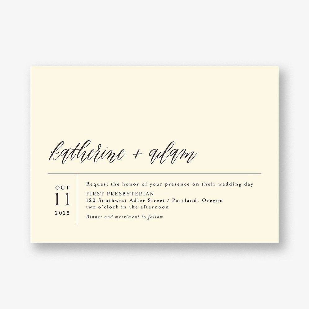 Contemporary Script Wedding Invitation