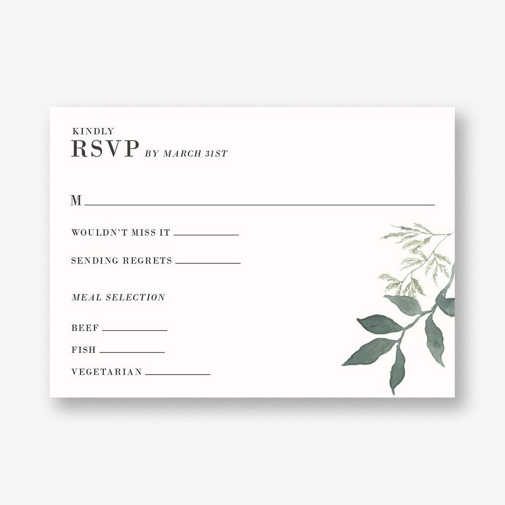 Greenery Wreath Response Card
