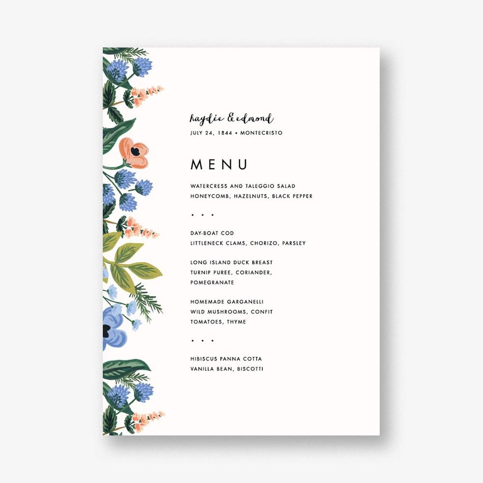 August Herbarium Menu