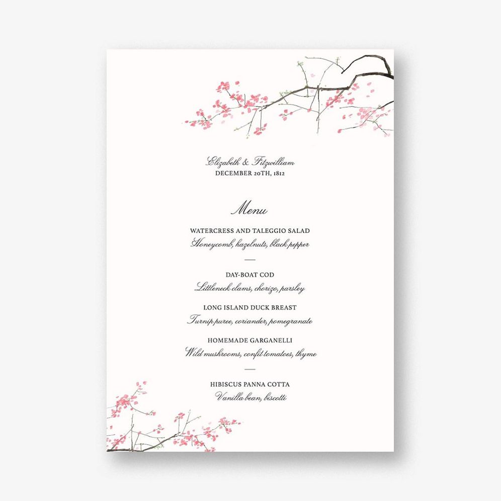 Japanese Cherry Menu