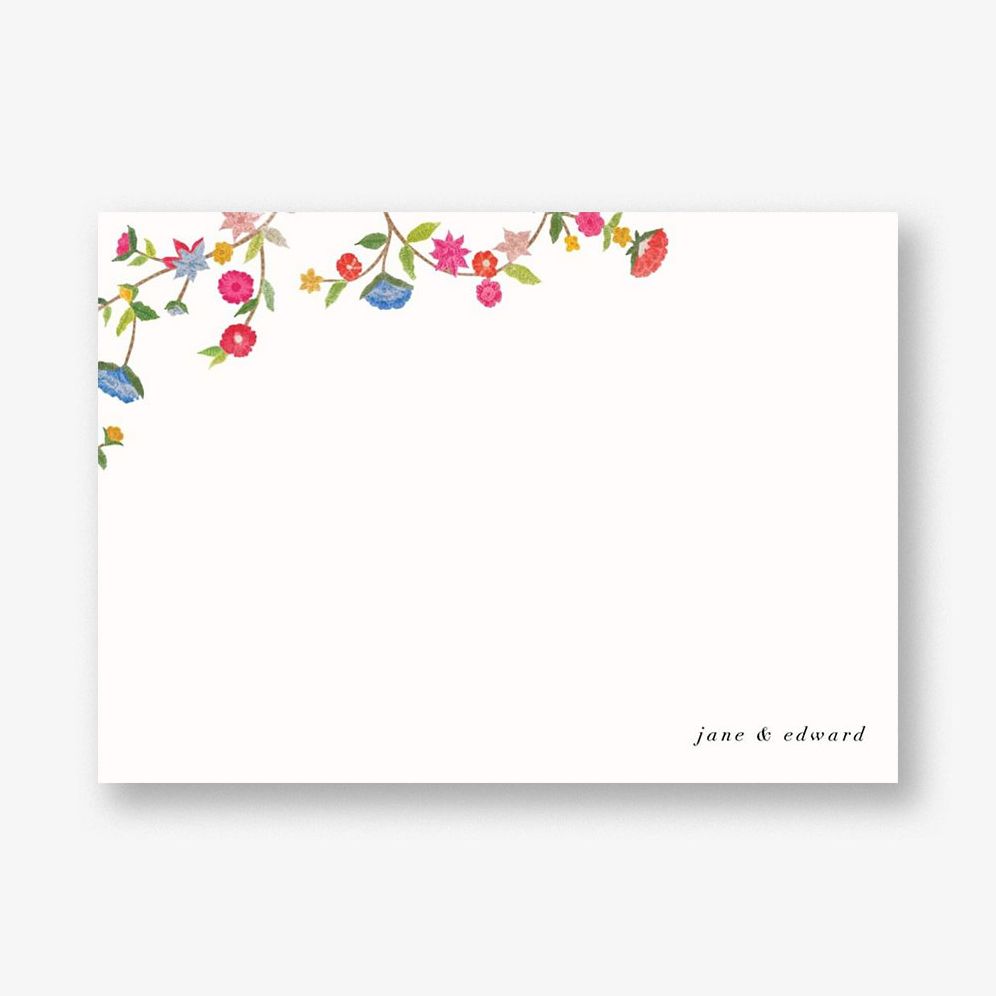 Stitched Floral II Stationery