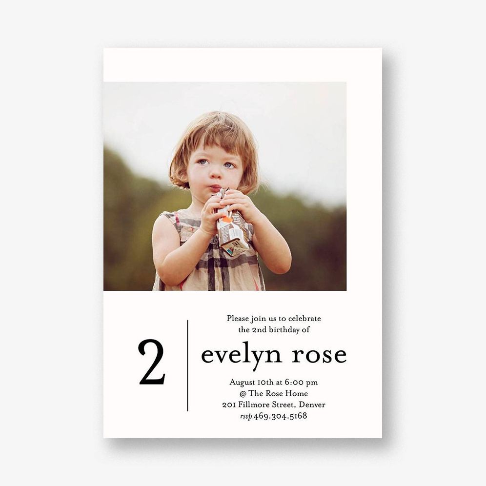 Modern Photo Birthday Party Invitation