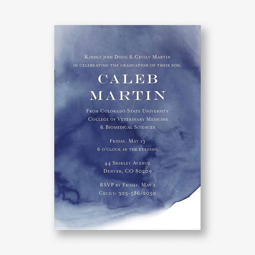 Watercolor Graduation Invitation