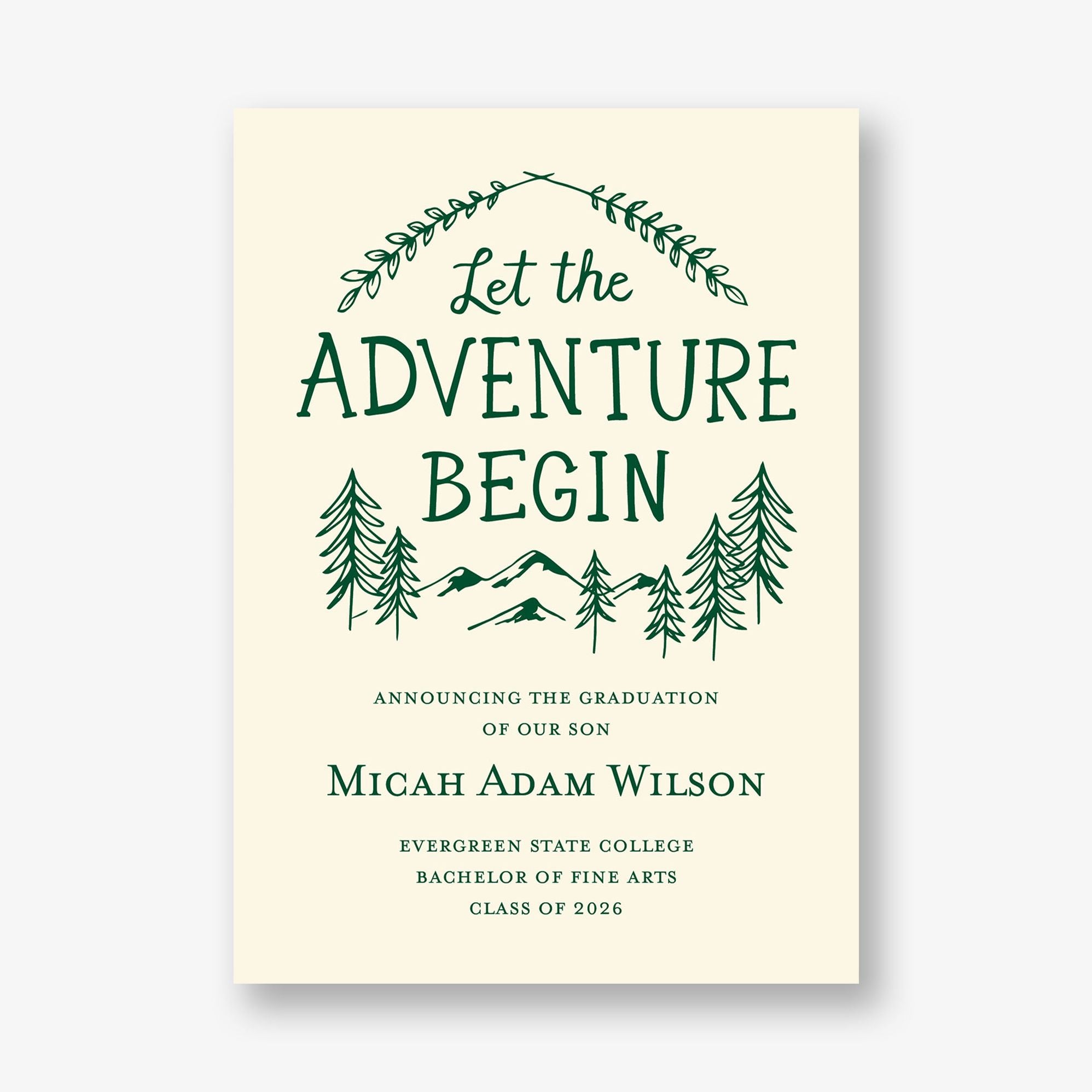 Adventure Begin Graduation Announcement