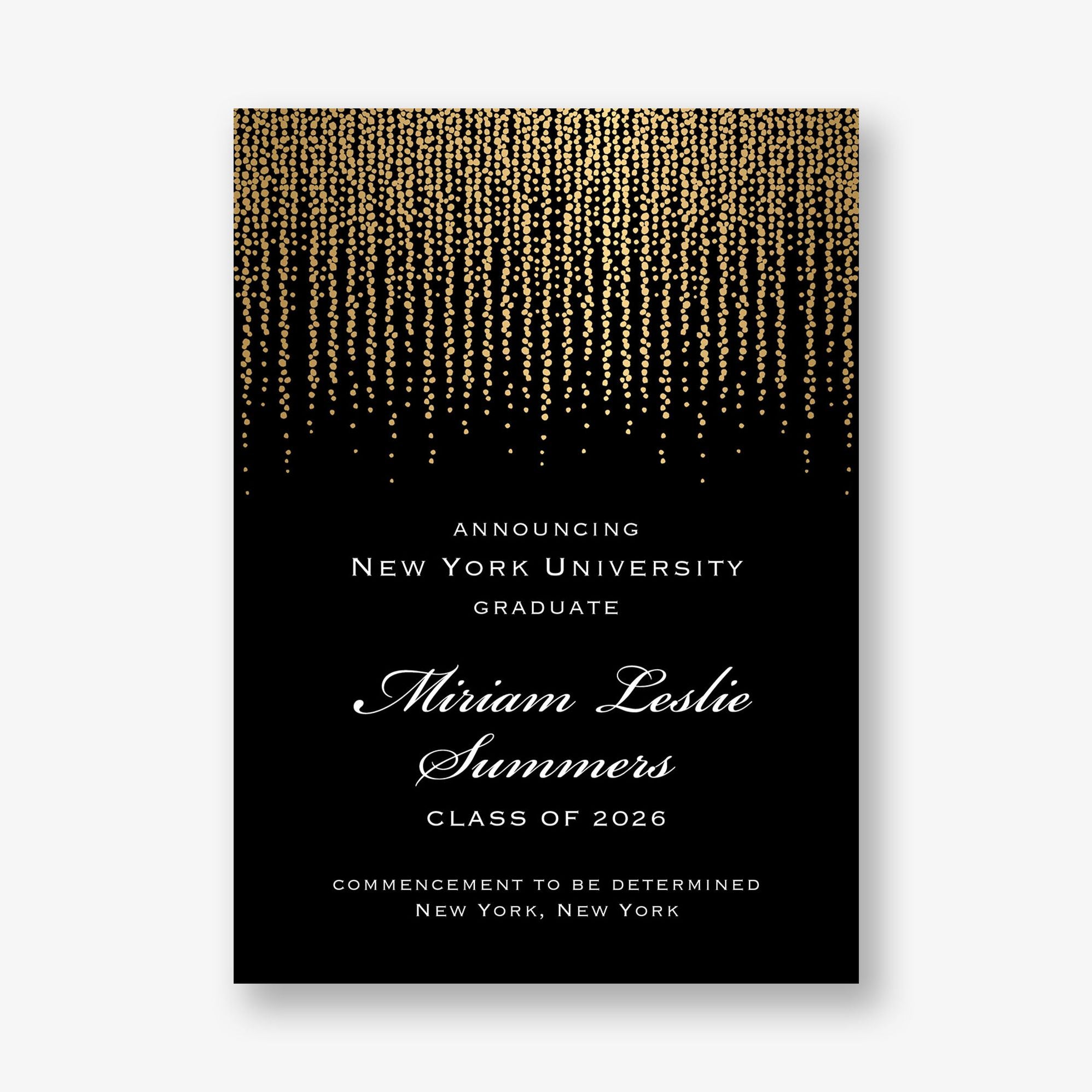 Foil Chandelier Graduation Announcement