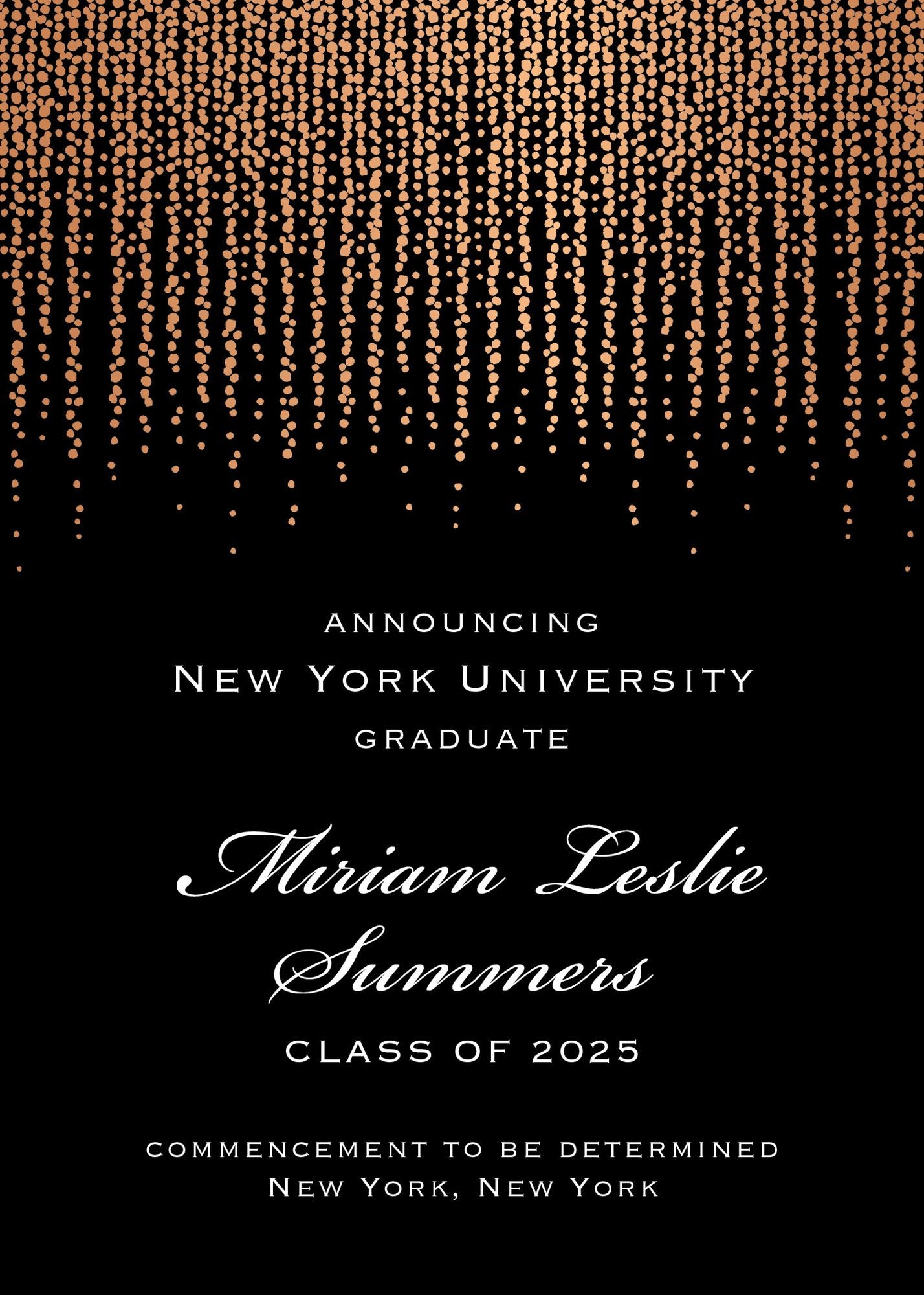 Foil Chandelier Graduation Announcement