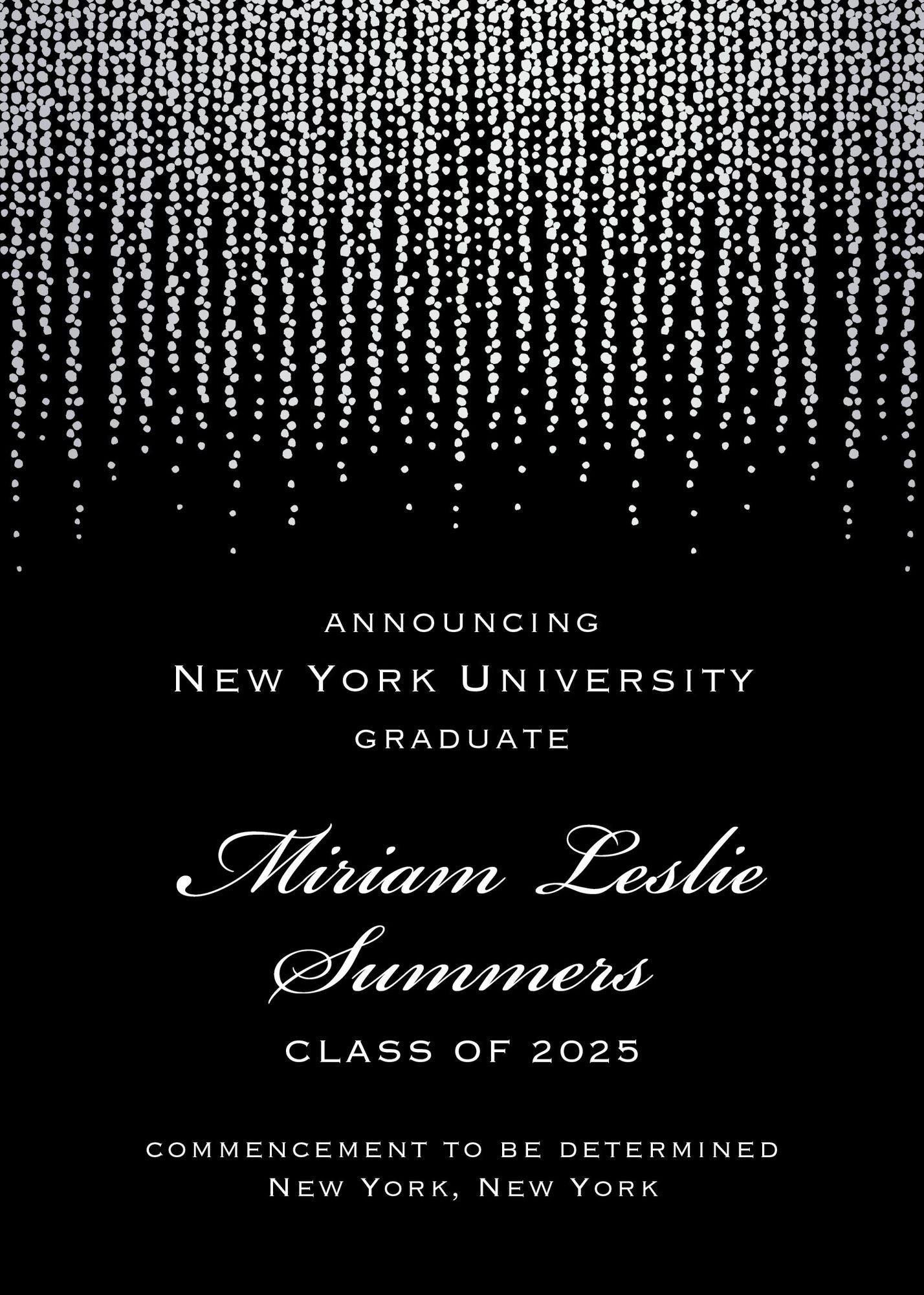 Foil Chandelier Graduation Announcement