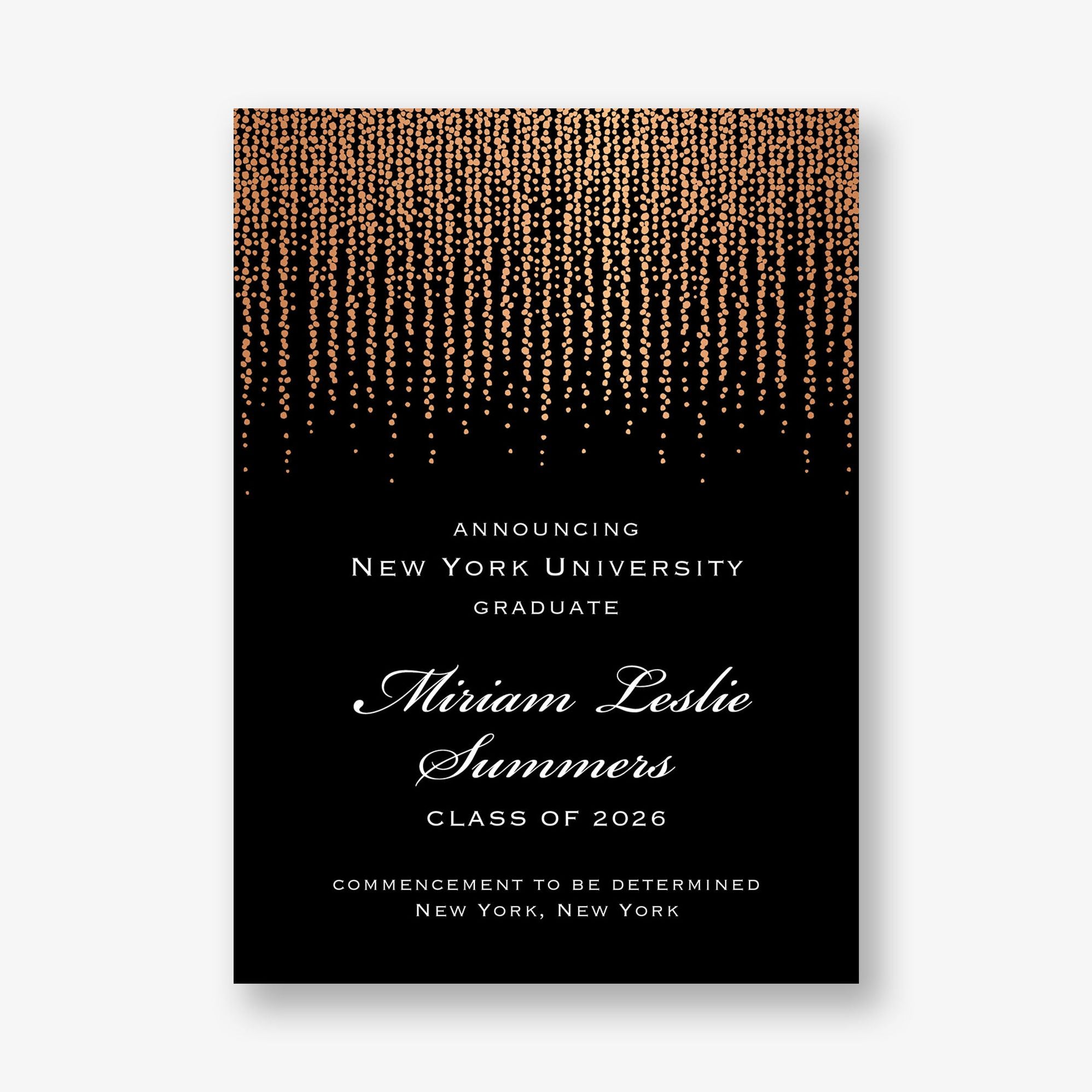 Foil Chandelier Graduation Announcement