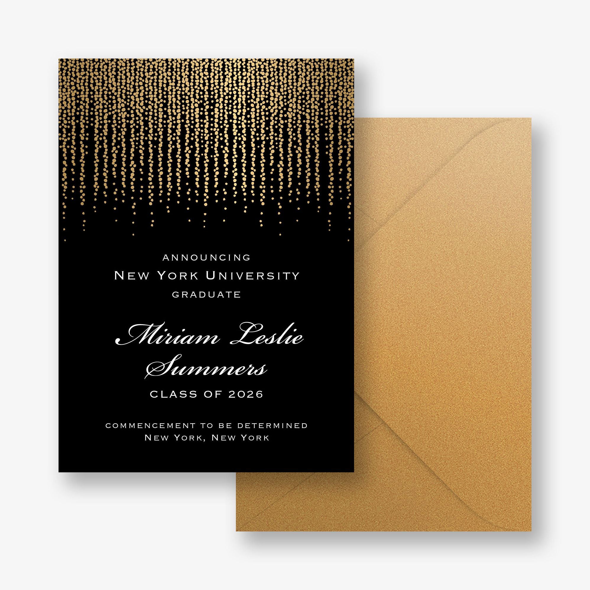 Foil Chandelier Graduation Announcement