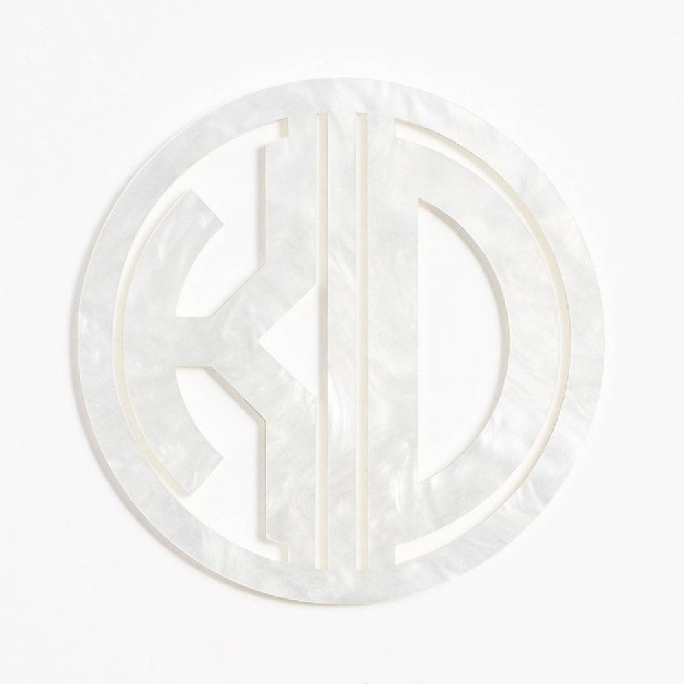 Pearl White Laser Cut Monogram Coasters