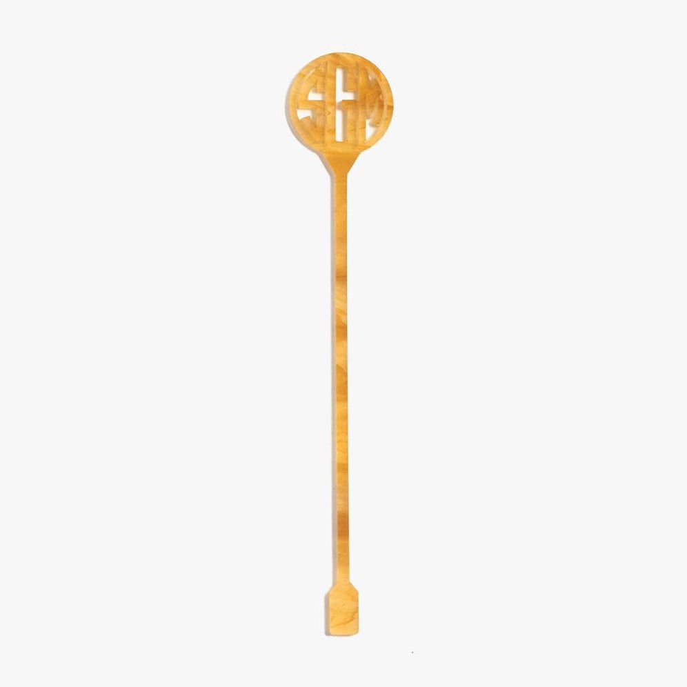 Blonde Tortoise Laser Cut Monogram Stirrers