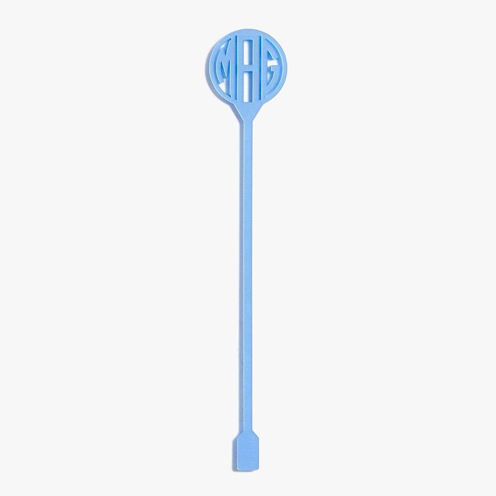 Cool Blue Laser Cut Monogram Stirrers