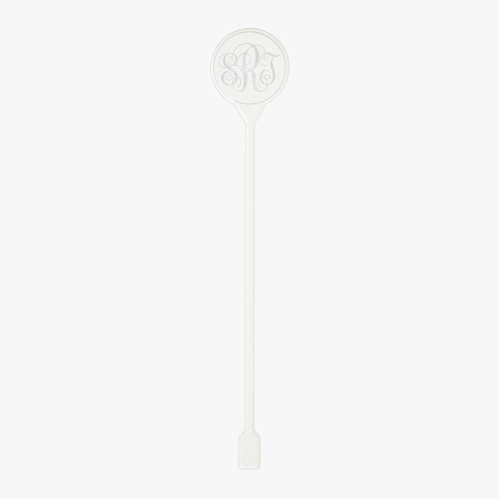 Clear Engraved Monogram Stirrers