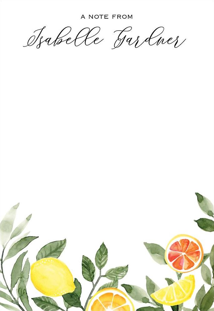 Lemon Leaves Personalized Notepad Set