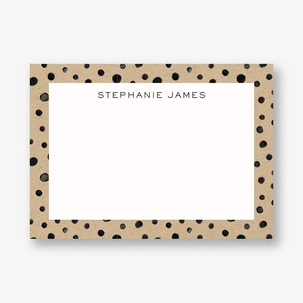 Black Dots on Kraft Stationery