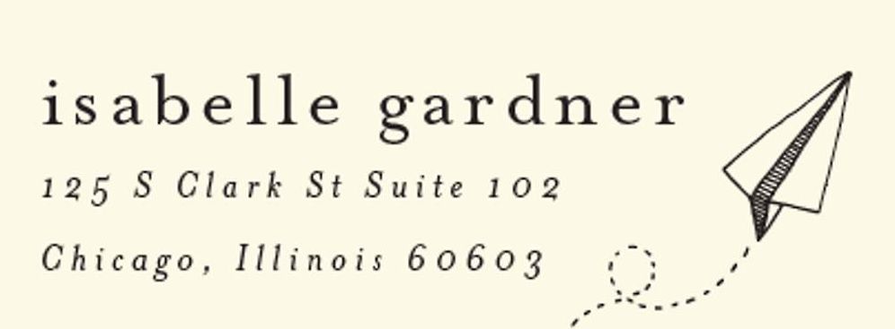 Paper Plane Return Address Label