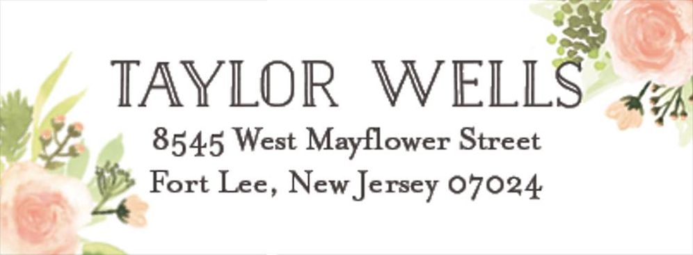 Painted Floral Return Address Label