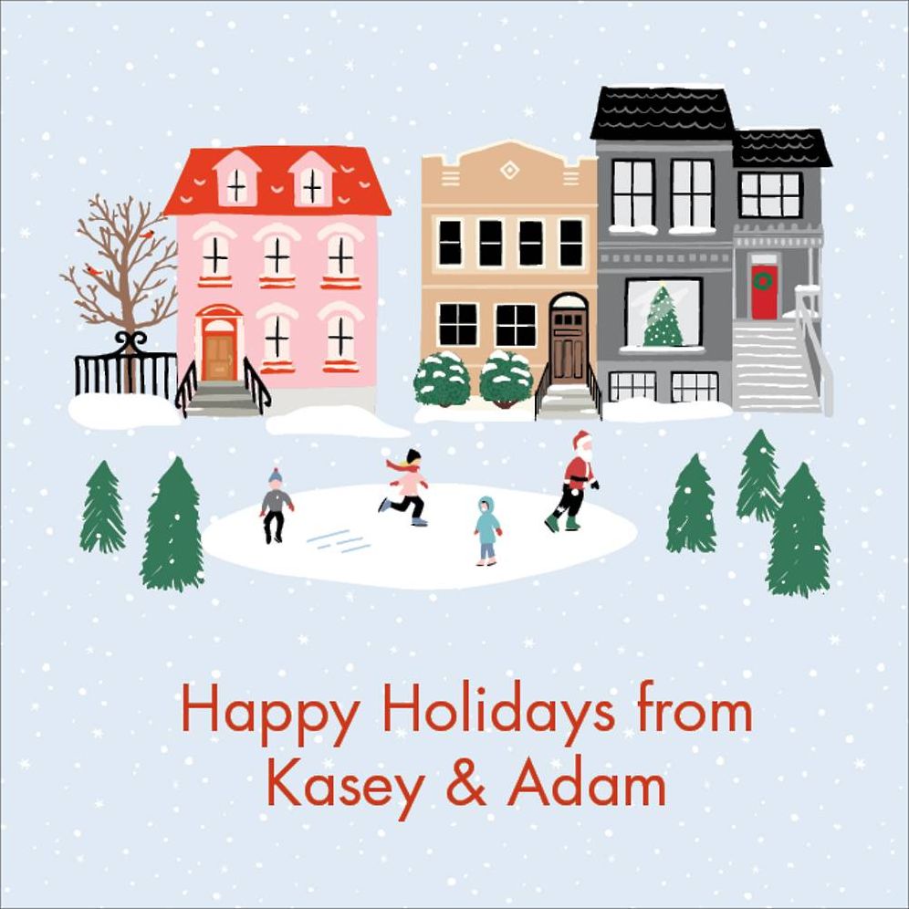 Skate Pond Holiday Gift Tag Label