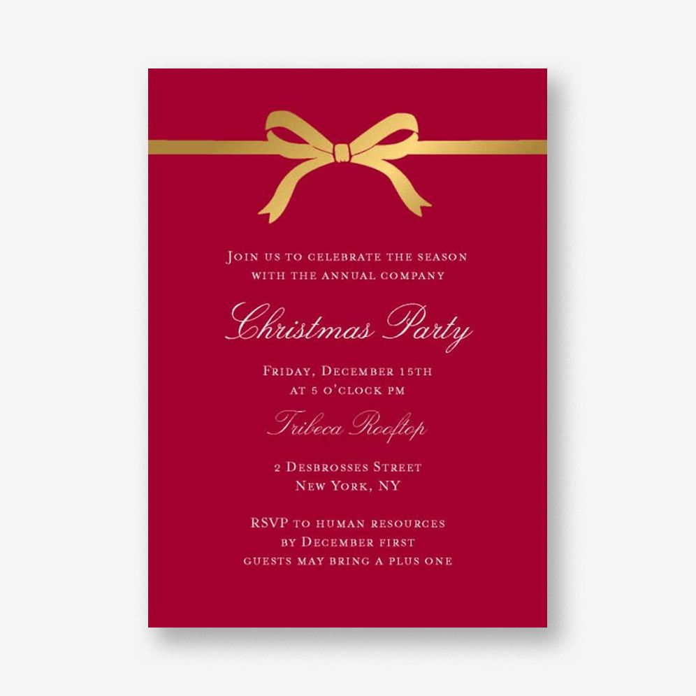 Bow Holiday Invitation