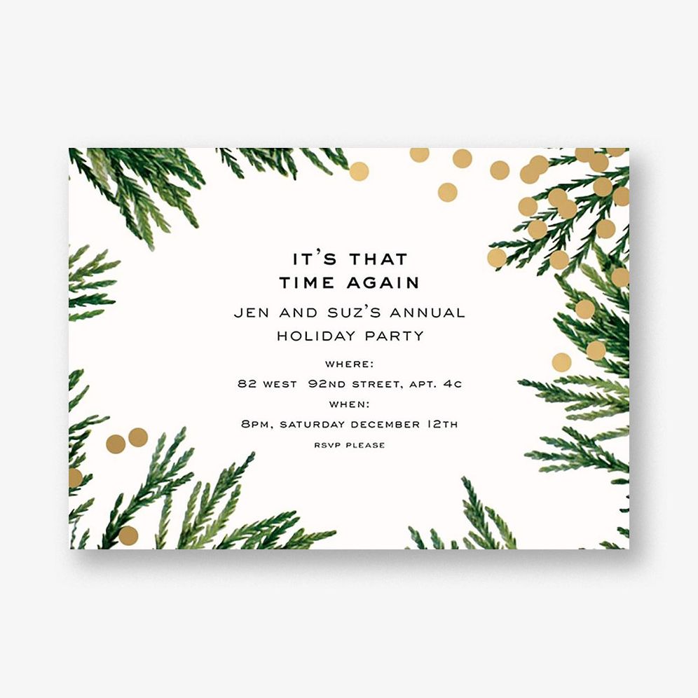 Confetti Branches Foil Invitation