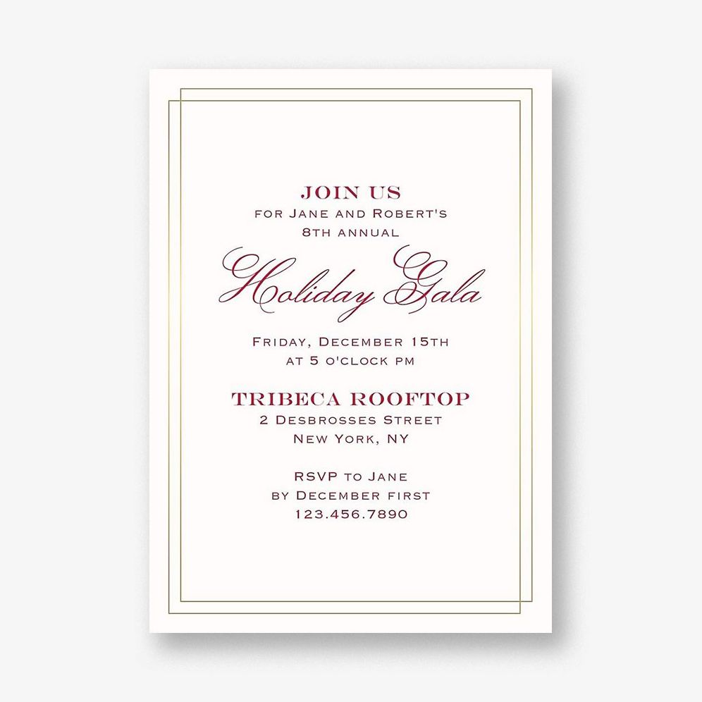 Duo Border Holiday Party Invitation