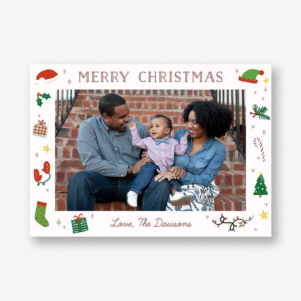 Holiday Icons Horizontal Photo Card