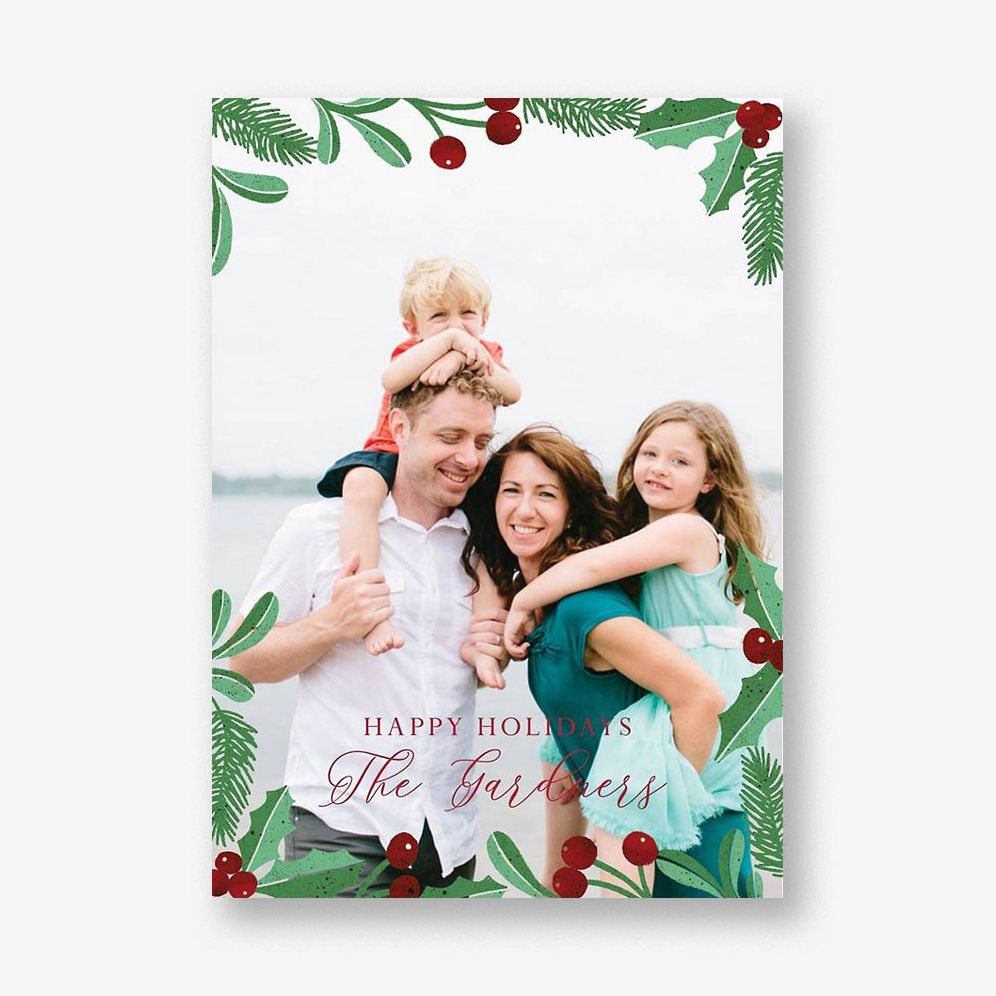 Holly Pine Vertical Photo Card