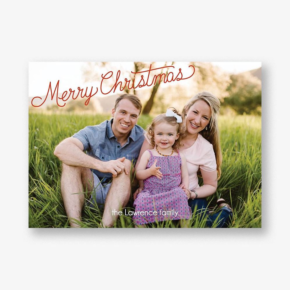 Merry Christmas Angle Photo Card Horizontal