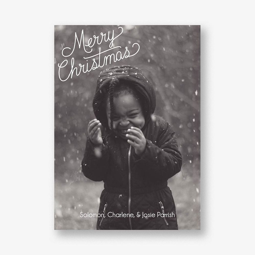 Merry Christmas Angle Photo Card Vertical
