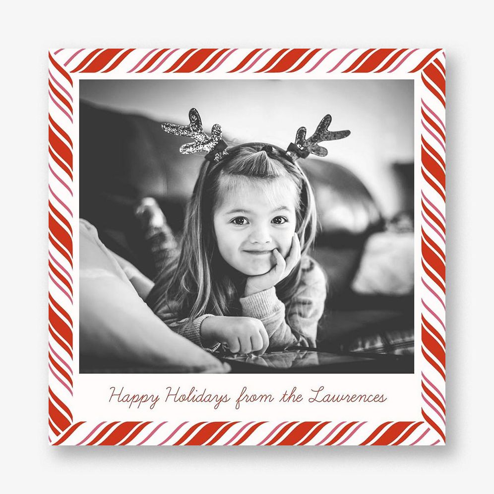 Peppermint Holiday Photo Card Square