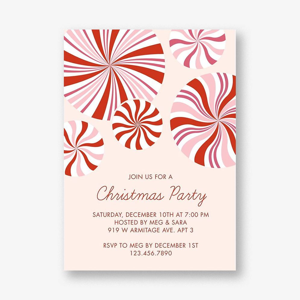 Peppermints Holiday Party Invitation