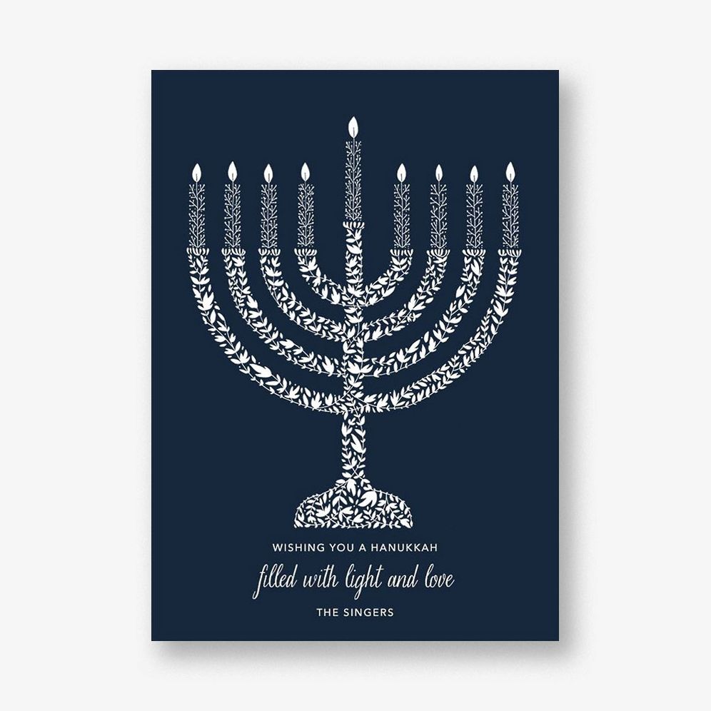 Vine Menorah Holiday Photo Card